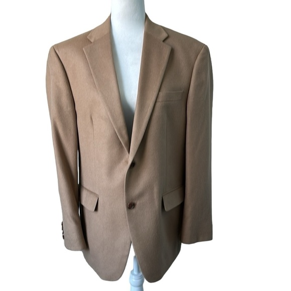 Lauren Ralph Lauren Brown Mens Silk Wool Cashmere Sport Coat Size 41R